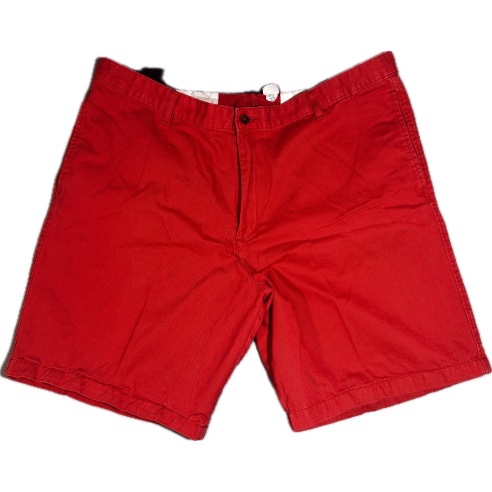 Saddlebred Mens Red Chino Shorts 40W x 9 Cotton Flat Front Casual 05651